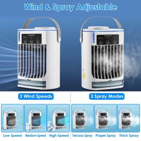 Portable 3-Speed Evaporative Air Conditioner Fan – Humidifier, Cold Mist, Night Light & Adjustable Angle for Home & Office