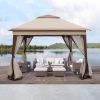 Outdoor Pop-Up Gazebo – 2-Tier Soft Top with Removable Zipper Netting, 11' x 11'