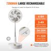 VEVOR 8" Foldable Oscillating Standing Fan – Remote Control, 4 Speeds, 7200mAh Rechargeable USB, Quiet Portable Fan for Bedroom & Travel