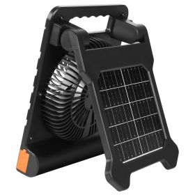 10,000mAh Solar Rechargeable Fan & LED Lantern – 7" Portable Cordless 4W Camping Fan