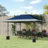Outsunny 13'x13' Pop-Up Canopy Tent – UV50+ Protection, Height Adjustable, Navy with Wheeled Bag & 4 Sandbags