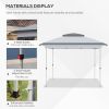 12' x 12' Pop-Up Gazebo Sun Shade û Adjustable with Mesh Netting (Gray)