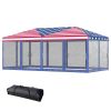 10' x 20' Pop-Up Canopy Gazebo û American Flag with Mesh Sidewalls