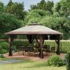 13' x 13' Garden Gazebo û Pop-Up Canopy with Netting (Beige)