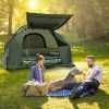 1-Person Folding Camping Tent with Sunshade & Air Mattress