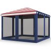 10' x 10' American Flag Pop-Up Canopy û Mesh Sidewalls for Outdoor Events