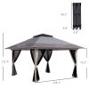 13' x 13' Pop-Up Gazebo û 2-Tier Instant Canopy with Carry Bag (Gray)