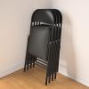 Deluxe Fabric Padded Folding Chair, Black