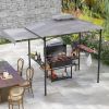 10.5' x 5' Grill Gazebo with Side Awning and Double-Tiered Top