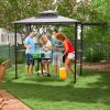 10.5' x 5' Grill Gazebo with Side Awning and Double-Tiered Top