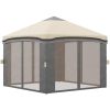 10' x 10' Pop-Up Canopy û Adjustable with Netting & Wheeled Bag (Beige)
