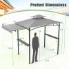 10.5' x 5' Grill Gazebo with Side Awning and Double-Tiered Top