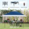 Outsunny 13'x13' Pop-Up Canopy Tent – UV50+ Protection, Height Adjustable, Navy with Wheeled Bag & 4 Sandbags