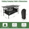 Adjustable Folding Table with Storage Bag – Lightweight Metal Tripod Base for Indoor & Outdoor