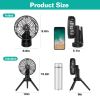 Foldable Oscillating Rechargeable Tripod Fan
