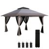 13' x 13' Pop-Up Gazebo û 2-Tier Instant Canopy with Carry Bag (Gray)