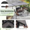 10.5' x 5' Grill Gazebo with Side Awning and Double-Tiered Top
