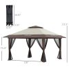 13' x 13' Garden Gazebo û Pop-Up Canopy with Netting (Beige)