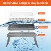 Foldable Charcoal BBQ Grill with Shelf – Portable Stainless Steel Tabletop