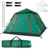 4-5 Person Waterproof Camping Tent with Mosquito Net Windows & Carry Bag, Green