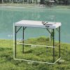 Folding Fish Cleaning Table with Sink û Portable Camping Table with Faucet & Shelf