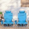 Short Oxford Cloth Beach Chair Blue