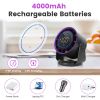 100-Speed Rechargeable Desk & Wall Fan – Mini Quiet Fan with 120° Tilt for Home, Office & Travel