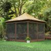 12' x 12' Pop-Up Canopy Tent û UPF50+ with Mesh Netting & Carry Bag (Beige)