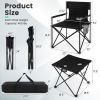 Outdoor Folding Camping Chair & Table Set with Carrying Bag