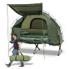 1-Person Folding Camping Tent with Sunshade & Air Mattress