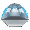 Quick-Open Blue Beach Tent – Fiberglass Pole & Oxford Cloth Free Ride Design