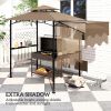 8' x 5' Outdoor Grill Gazebo û BBQ Shelter with Shelves & Awning (Brown)