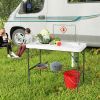 Folding Fish Cleaning Table with Sink û Portable Camping Table with Faucet & Shelf