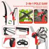 26ft Manual Pole Saw – Lightweight Tree Trimmer with Sharp Steel Blade for High Trees & Shrubs