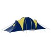 9-Person Camping Tent, Blue & Yellow Fabric