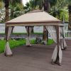 11' x 11' Pop-Up Gazebo Canopy û 2-Tier with Removable Netting (Coffee)