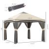 10' x 10' Pop-Up Canopy û Adjustable with Netting & Wheeled Bag (Beige)