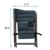 2-piece Padded Folding Chair with Storage Pockets
