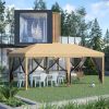 10' x 20' Pop-Up Canopy Tent û Beige with Netting Sidewalls