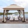 11' x 11' Pop-Up Gazebo Canopy û 2-Tier with Removable Netting (Coffee)
