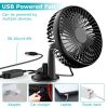 Portable Rotatable USB Car Cooling Fan – Clip & Suction Mount for SUV, RV, Pickup with 3 Speeds