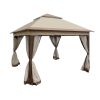 11' x 11' Pop-Up Gazebo Canopy û 2-Tier with Removable Netting (Coffee)