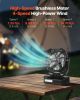 10,400mAh Solar Camping Fan with LED Lantern – 8"–9" Portable 7W Fan with Solar Panel