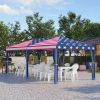 10' x 20' Pop-Up Canopy Gazebo û American Flag with Mesh Sidewalls