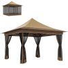 12' x 12' Pop-Up Canopy Tent û UPF50+ with Mesh Netting & Carry Bag (Beige)