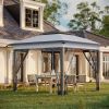 12' x 12' Pop-Up Gazebo Sun Shade û Adjustable with Mesh Netting (Gray)