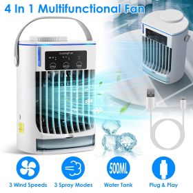 Portable 3-Speed Evaporative Air Conditioner Fan – Humidifier, Cold Mist, Night Light & Adjustable Angle for Home & Office