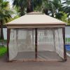 Outdoor Pop-Up Gazebo – 2-Tier Soft Top with Removable Zipper Netting, 11' x 11'