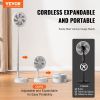 VEVOR 8" Foldable Oscillating Standing Fan – Remote Control, 4 Speeds, 7200mAh Rechargeable USB, Quiet Portable Fan for Bedroom & Travel