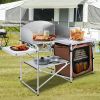 Folding Camping Kitchen Table û Portable Picnic Cabinet with Storage